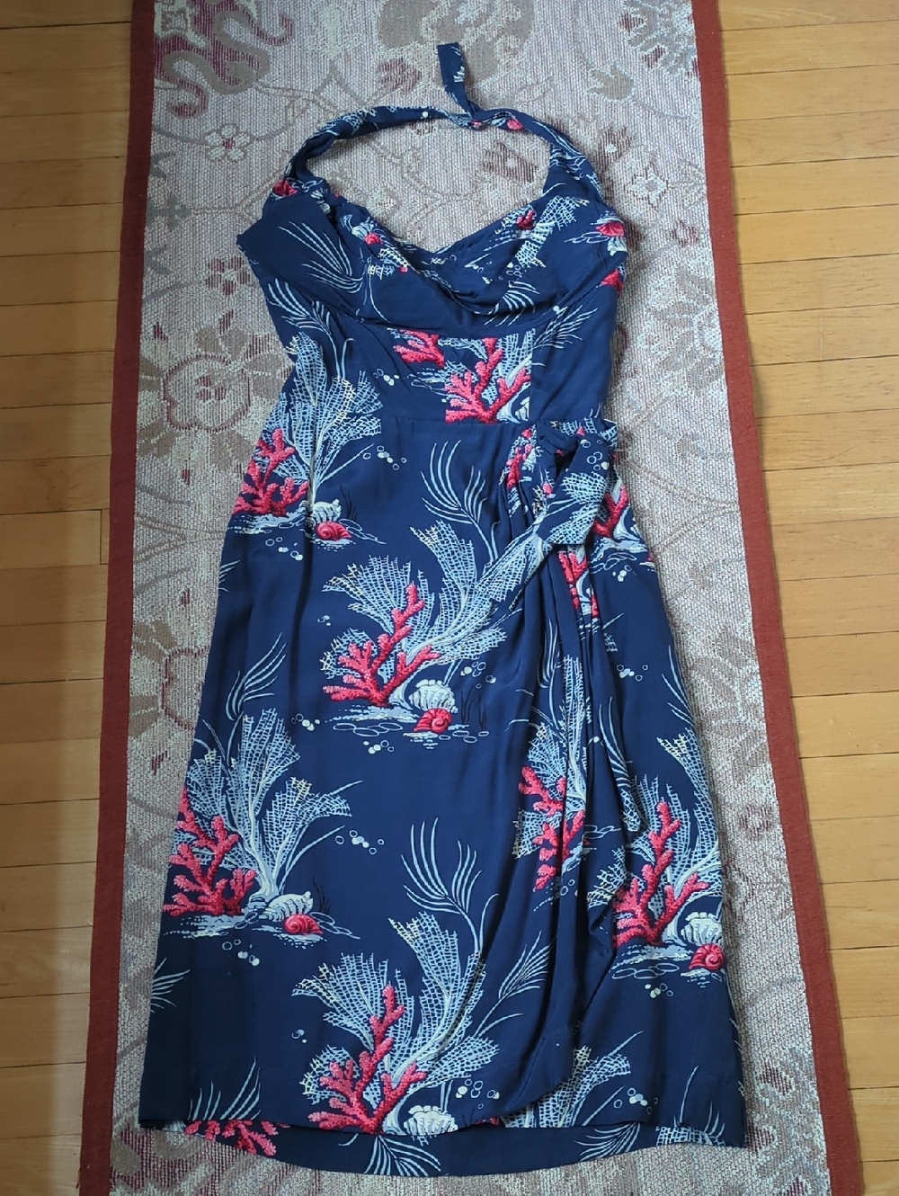 Trashy Diva Lena Sarong Dress in Deep Sea Coral 6 EUC